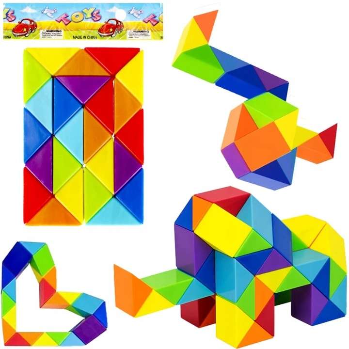 Развивающая игрушка - Кубик Рубика Змейка 5х7х2 см.