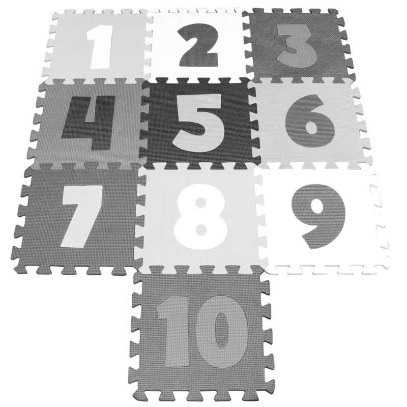 Модульный коврик-головоломка - Цифры, серый