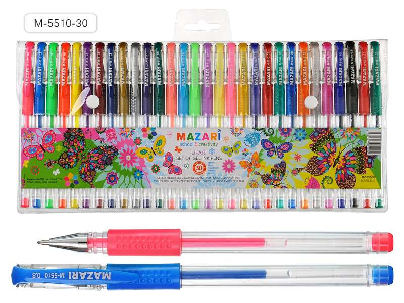 LIPARI gēla pildspalvu komplekts, 30 krāsas