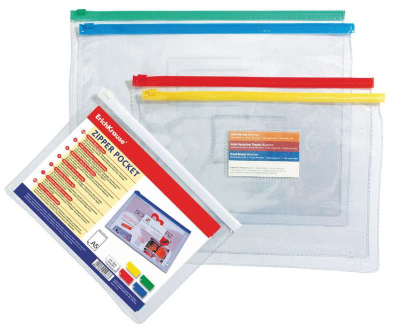 Zip-пакет пластиковый ErichKrause® PVC Zip Pocket, B5, прозрачный