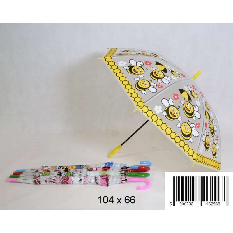 Детский зонт прозрачный с рисунком, микс 