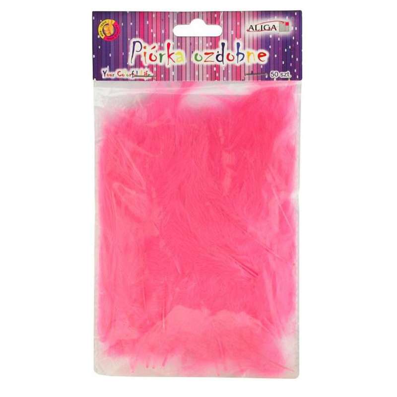 Dekors-spalvas 50gab. 10-12cm Putnu spalvas (roza)