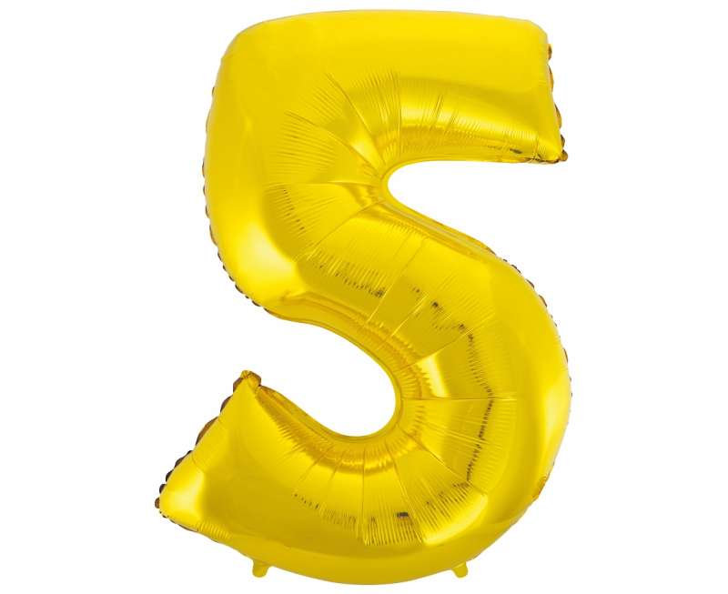 Folijas balons 45/92cm, zelts, 5 B&C