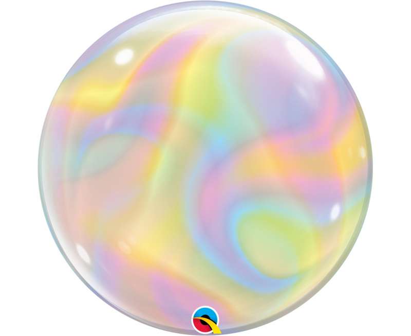 Folijas balons 22/56cm QL Bubble Iridescent Swirls