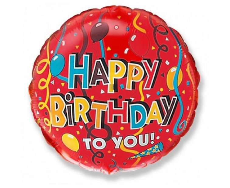 Folijas balons 18 FX - Happy Birthday 