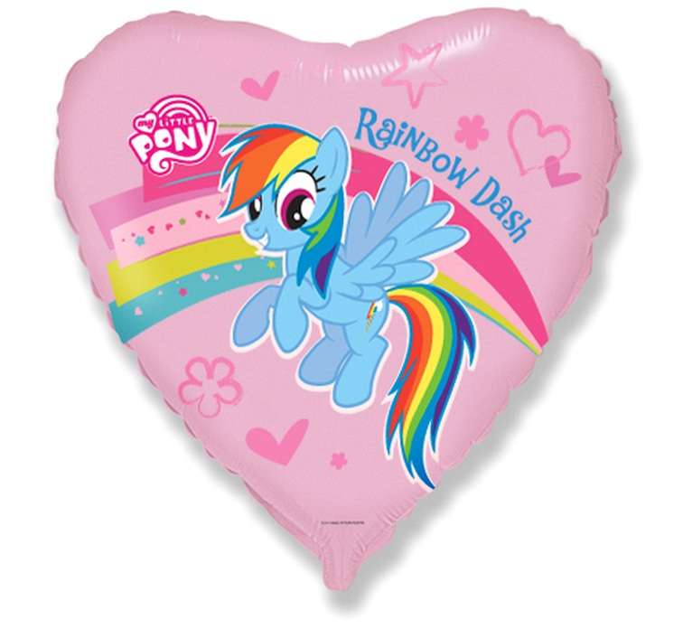 Folijas balons 18/46cm Sirds FX My little Pony/Rainbow Dash